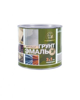 Грунт-эмаль по ржавчине 3в1 черная 1,9кг Радуга